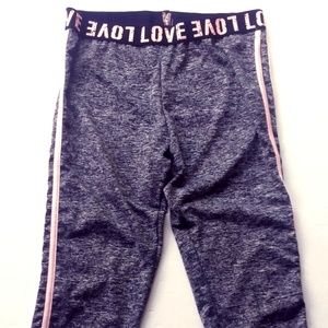 Womens Love Waistbend Workout Side Stripe Capri Le